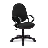 Nautilus Designs Java 100 Medium Back Single Lever Fabric Operator Office Chair With Fixed Arms Black - BCF/I300/BK/A DD